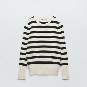 Zara Striped Black and White Sweater
